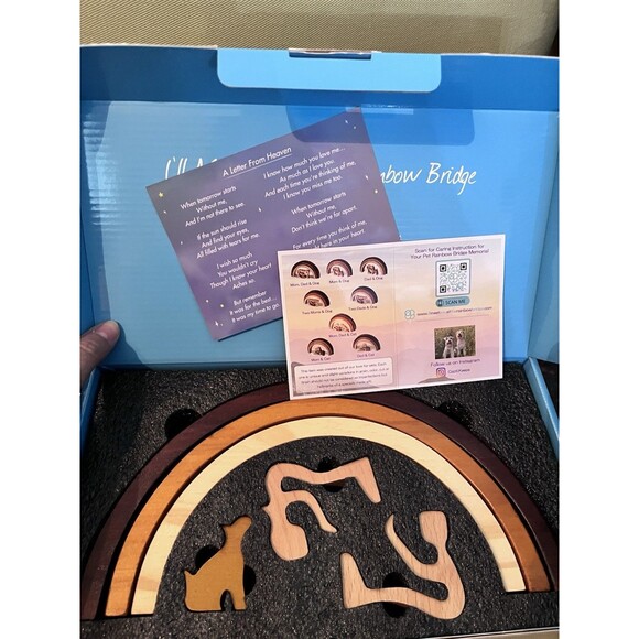 Capti Pets Rainbow Bridge *NEW* Memorial For Fur Dads & Moms Single Dog Wood - Picture 7 of 7